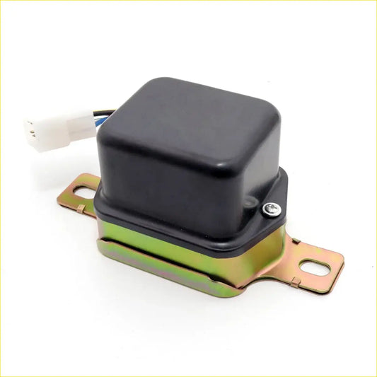 Black plastic 12v regulator with metallic green base and white electrical connector for Nissan Datsun Bluebird 1968-73