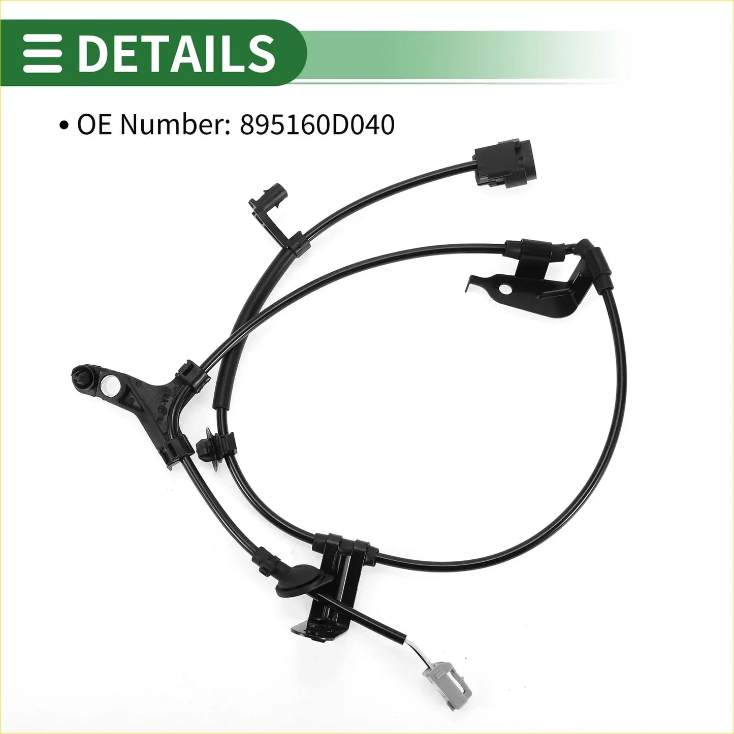 Black abs wheel speed sensor for toyota soluna vios rear left with multiple connectors and coiled cable