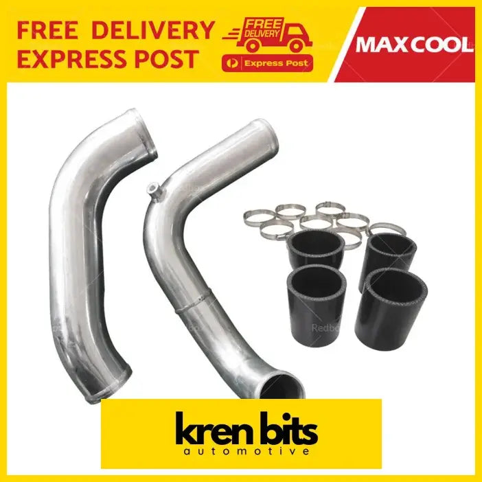Shiny metallic silver and black aluminum intercooler piping kit for nissan gu y61 3.0l crd zd30 patrol intake manifold