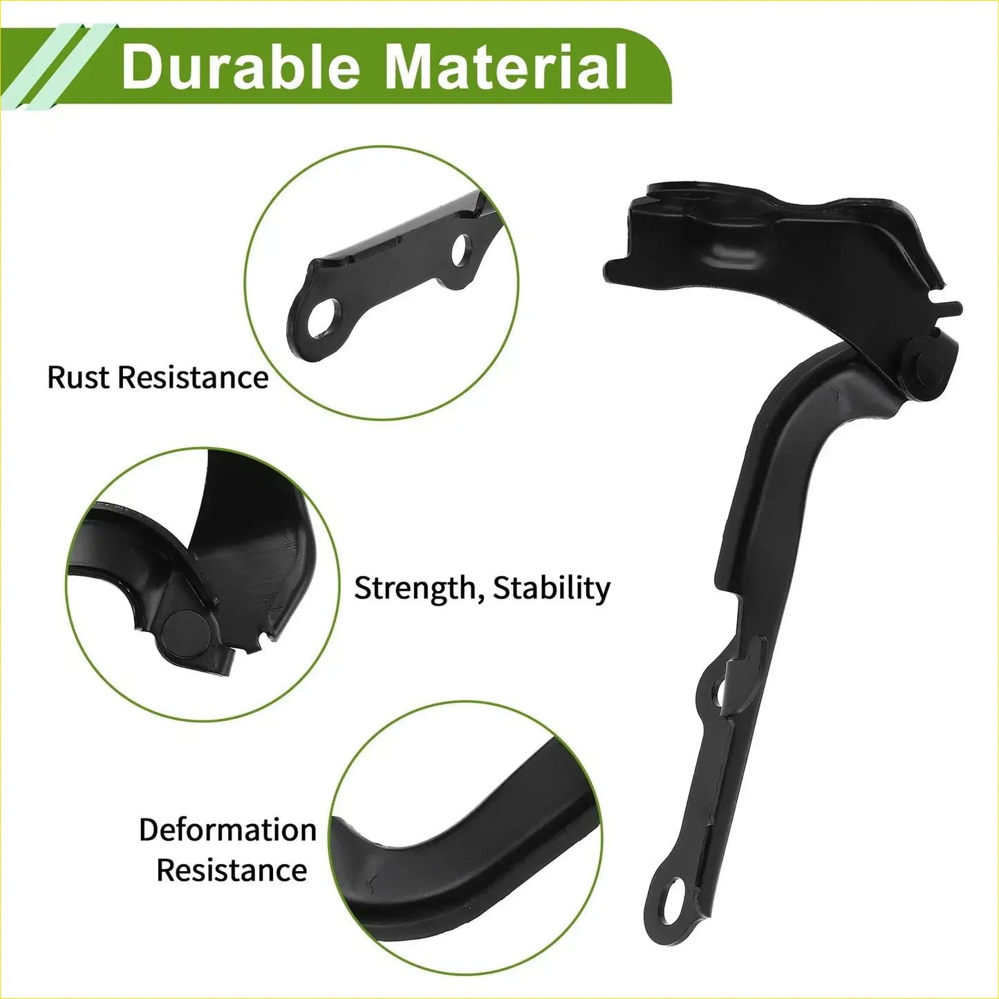 Black metal bonnet hinges for toyota 4runner 2003-2006 with reinforced design and rust-resistant finish