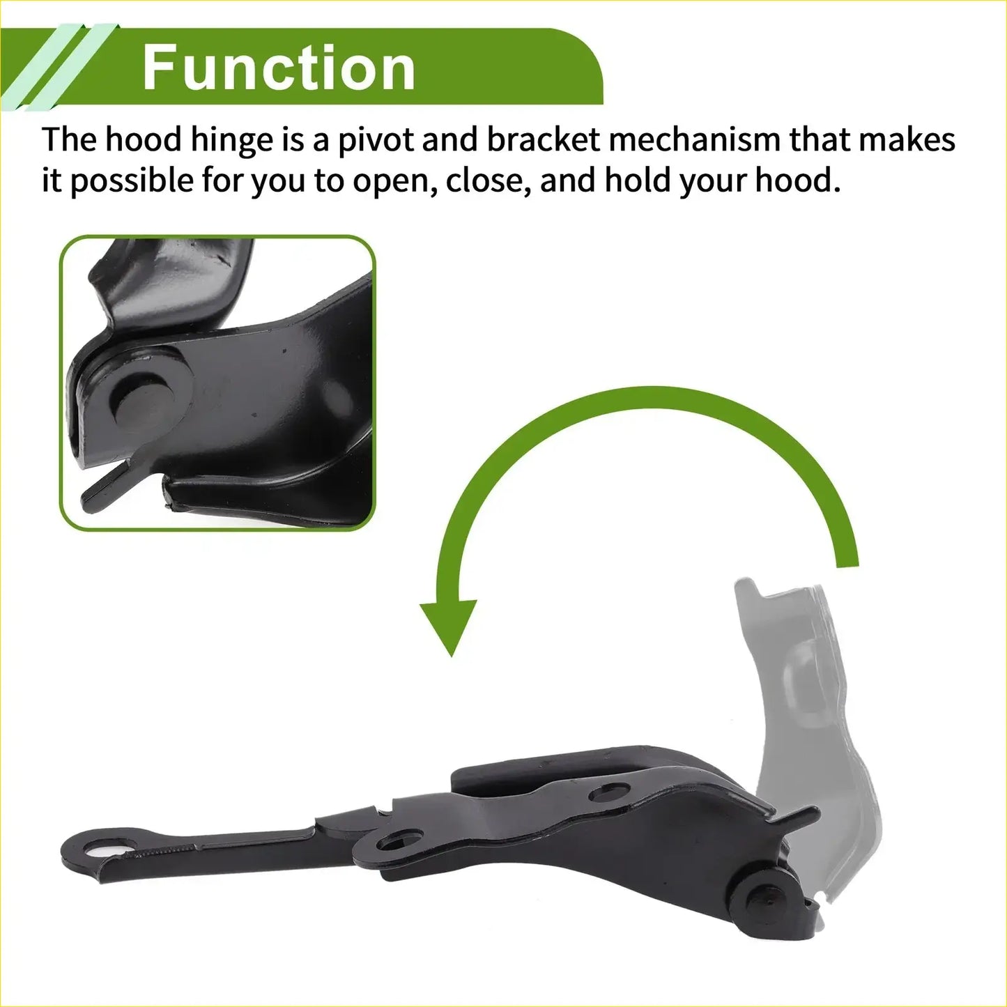 Black metal bonnet hinge with pivot bracket mechanism for toyota 4runner 2003-2009 front car use