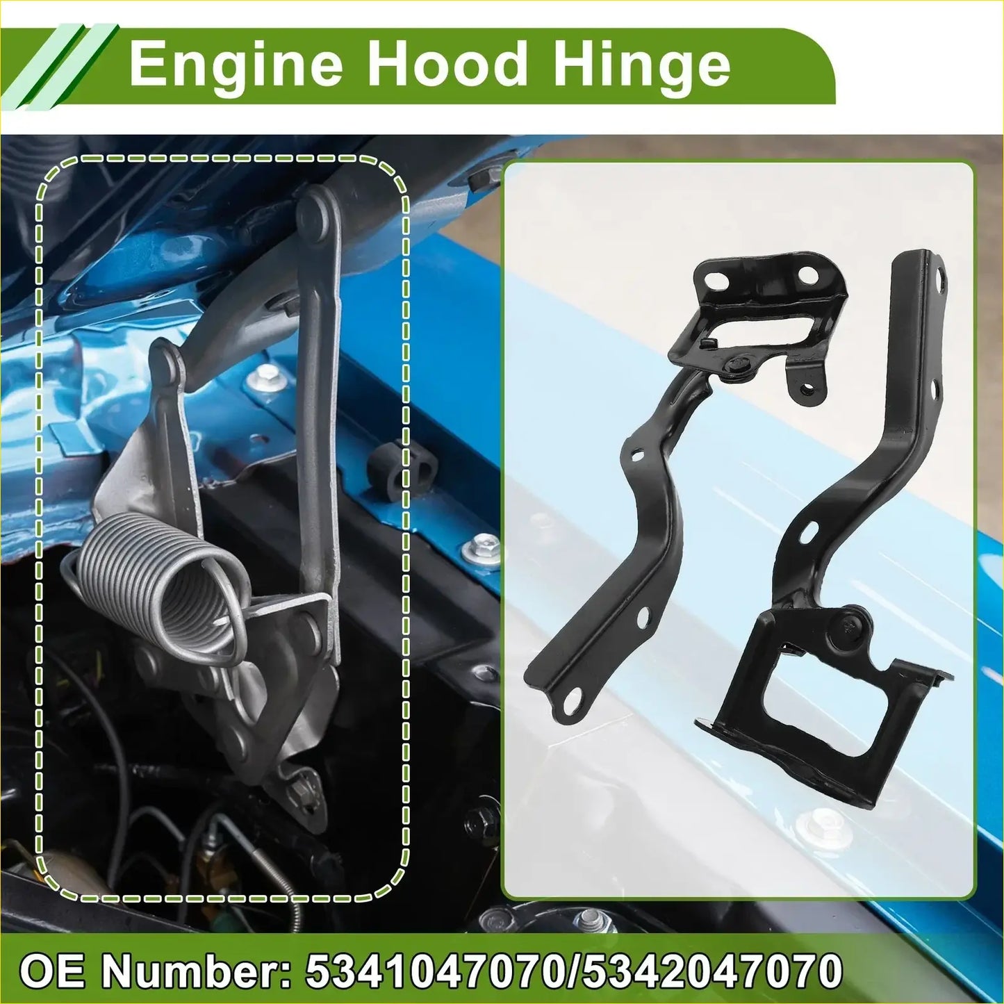 Black metal bonnet hinge with spring mechanism for toyota prius front bonnet bracket 2010-2015 1 pair