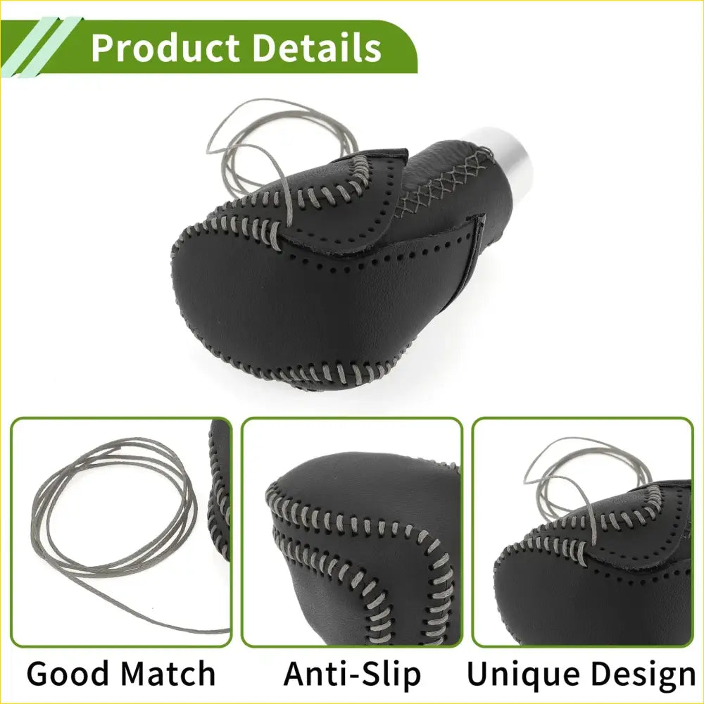 Car Gear Shift Knob Cover for Toyota CH-R 2018-2022 Black Grey Faux - Interior Accessories