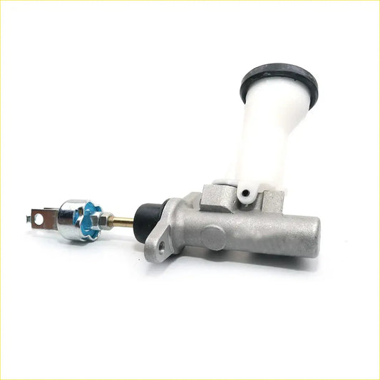 Silver metallic clutch master cylinder with white reservoir and blue adjustment knob for toyota hilux double cab 1997-2005