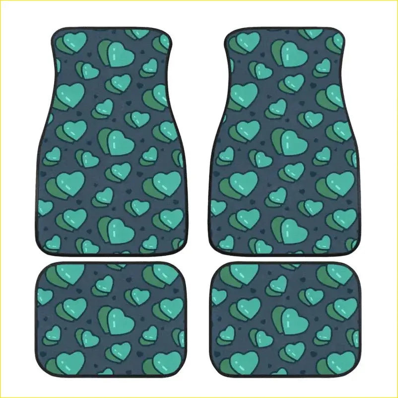 Custom Green Hearts Floor Mats - Interior Accessories