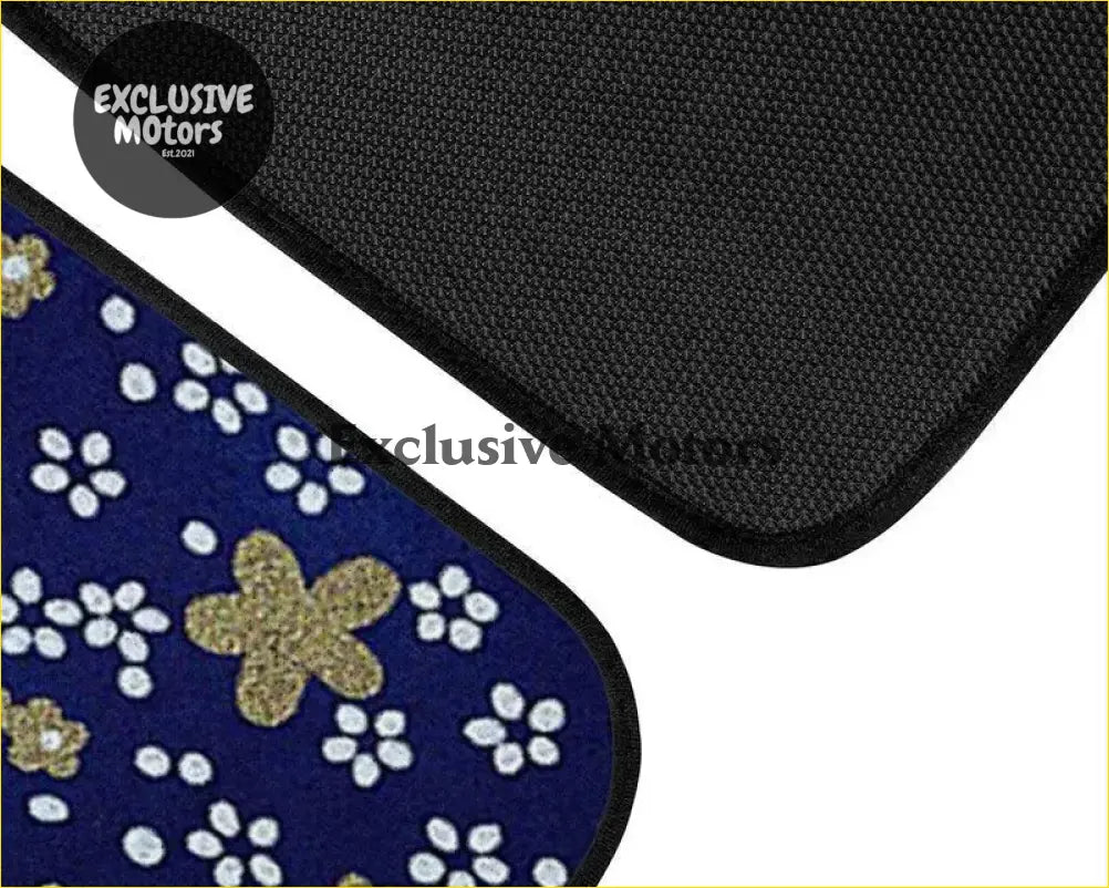 Custom Japanese Blue Cherry Blossom Mini Floor Mats - Interior Accessories