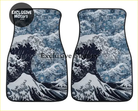 Custom Japanese Waves Floor Mats - Interior Accessories