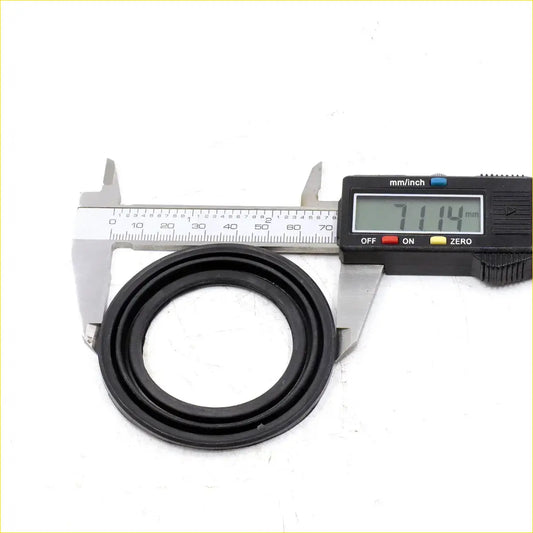 Black rubber gasket measured 71.14 mm with digital caliper from disc brake seal kit for toyota hilux 4wd 2004-2015