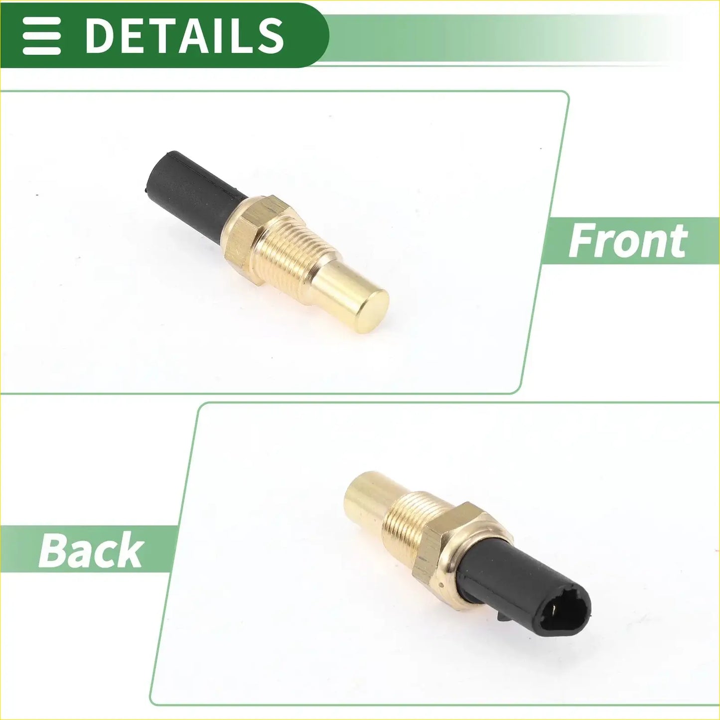 Gold-colored metal engine coolant temperature sensor with black plastic connector for 2004 toyota tacoma