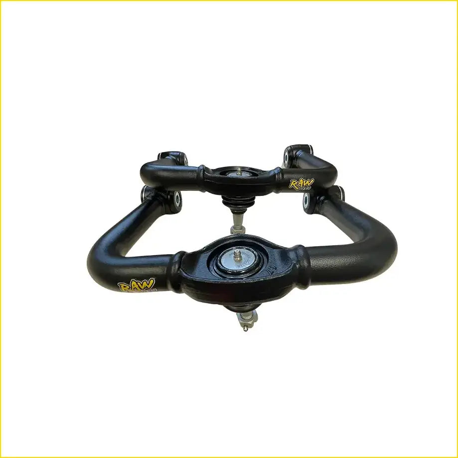 Black raw brand suspension control arm assembly with matte finish and yellow logo for ford ranger PX3 predator lift kit