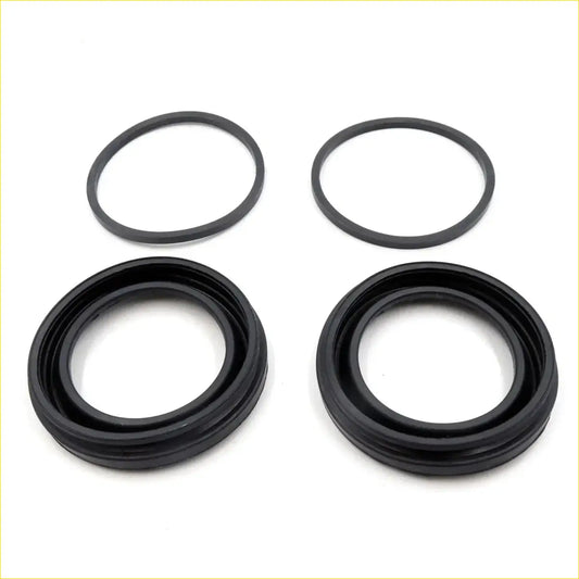 Set of four black rubber seals including two large ring gaskets and two small o-rings for front brake caliper rex2 kit toyota hilux revo