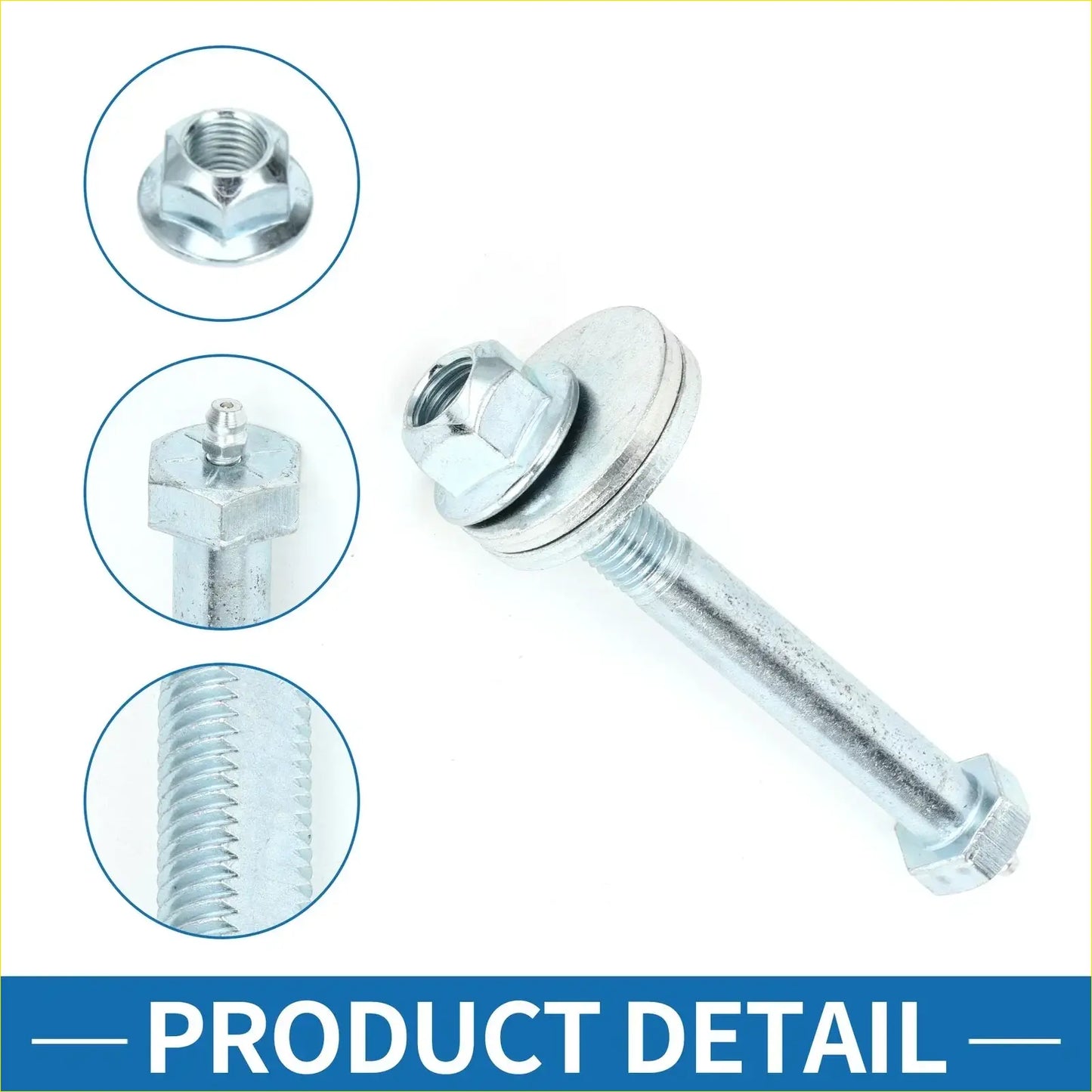 Silver metal bolt with hex head flanged washer for front camber caster alignment kit toyota 4runner 1996 2002