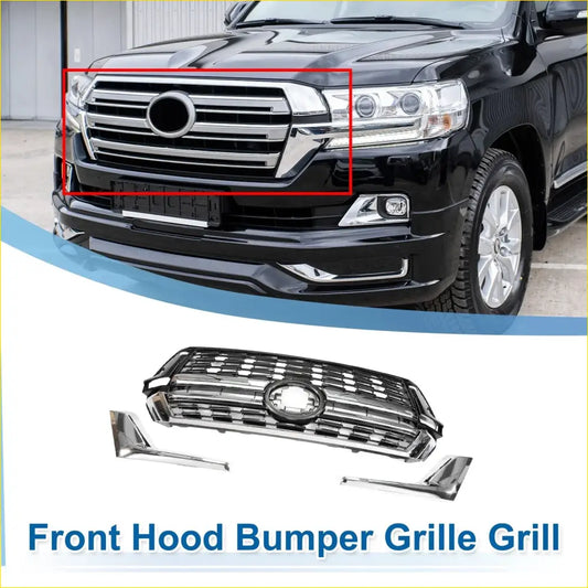 Front Upper Bonnet Bumper Grille for Toyota Land Cruiser LC200 - Exterior