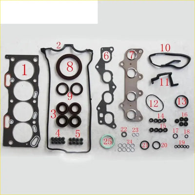 Black rubber gasket set with metal parts and seals for toyota starlet corolla 1.3 16v full set gasket pro