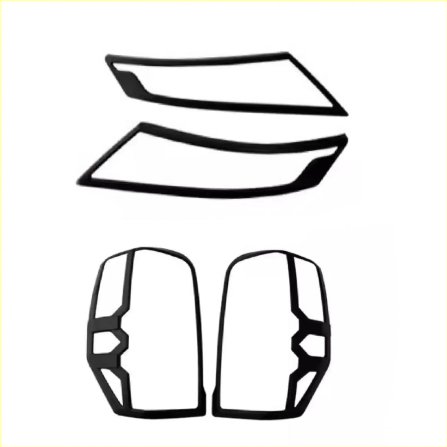 Black plastic headlight and side mirror trim pieces for mitsubishi triton 2019-2023 headlight and taillight covers