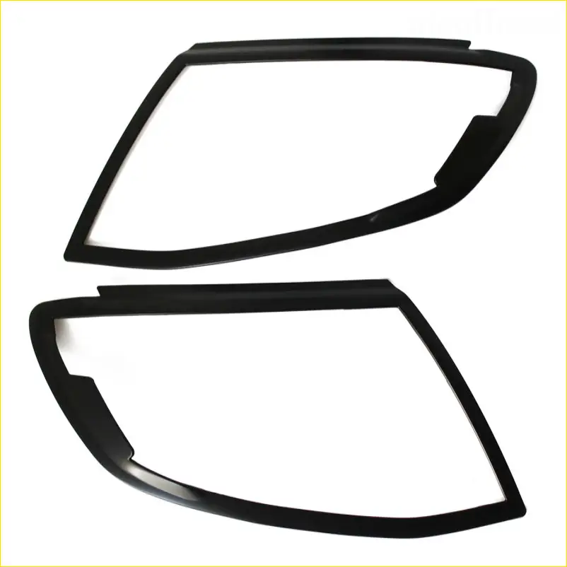 Black plastic headlight bezel trim for ford ranger px1 2012-2015 with matte black finish
