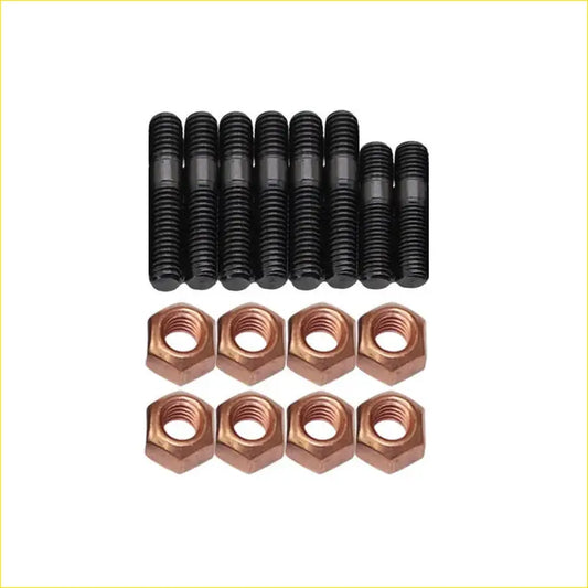 Set of black threaded high tensile bolts and copper hex nuts for ford ranger wlat 25l turbo charger stud kit