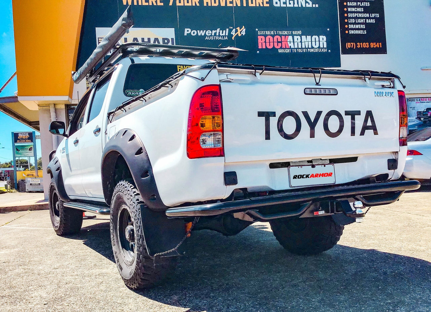Rockarmor Premium Steel Rear Step / Tow Bar To Suit Toyota Hilux N70 2005 - Early 2015 (Tub Rear)