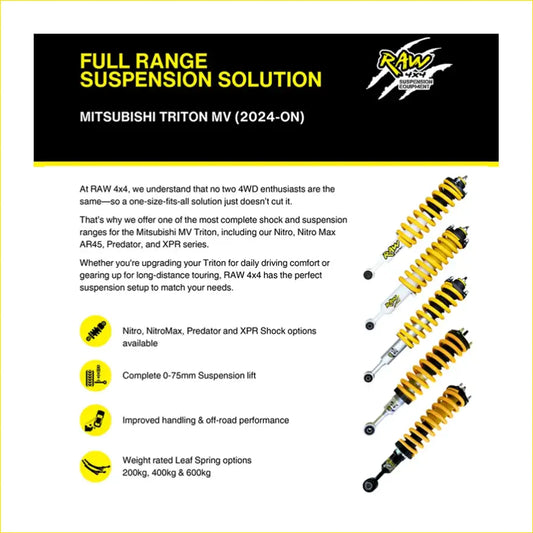 Mitsubishi Triton MV (2024 onwards) - Raw Predator Lift Kit