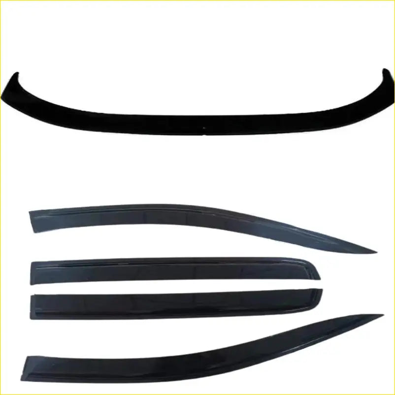 Set of five black glossy vinyl window visors for ford ranger px1 2012-2015 monsoon and bonnet guard style