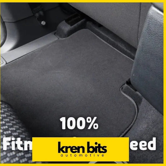 Black plush carpeted nissan safari floor mat with precise cutout for footwell and pedals in gu model