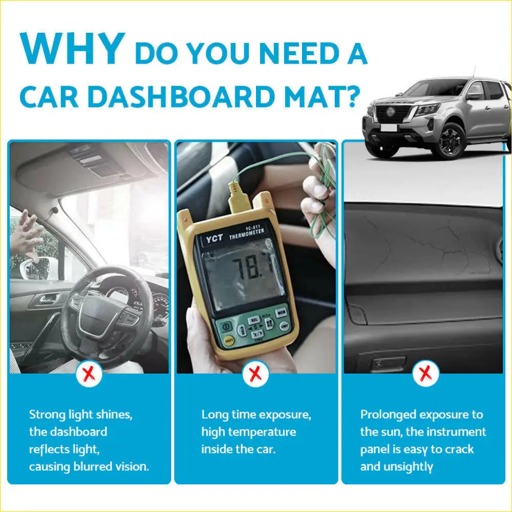 Non-Slip Dash Mat Dashboard Cover Suitable For Nissan Navara D23 - Interior Accessories