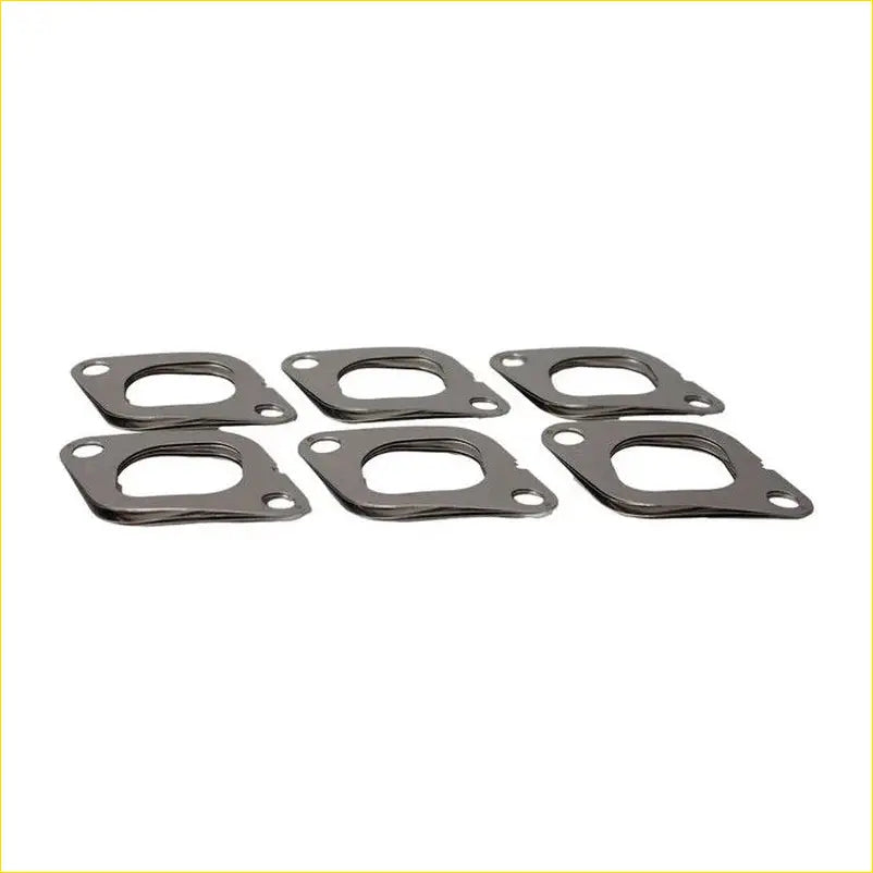 Six metallic square permaseal exhaust manifold and turbo gaskets with rounded corners for nissan patrol gu