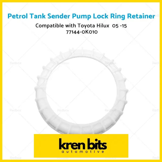 White plastic petrol tank sender pump lock ring retainer with teeth for toyota hilux 05-15