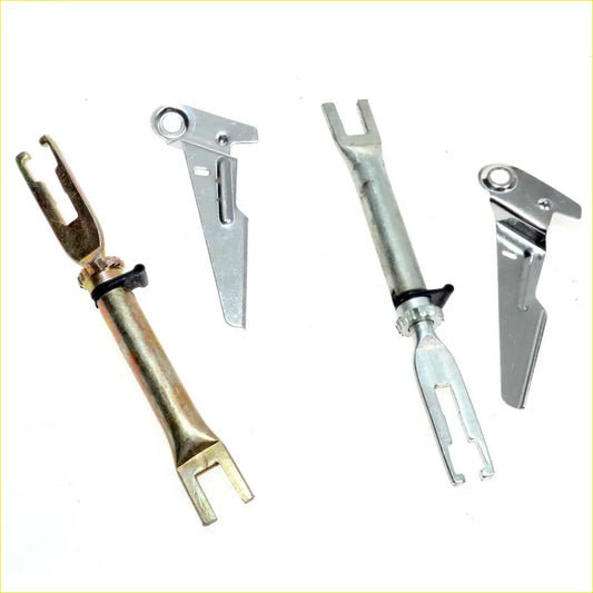 Silver and brass-colored metal rear drum brake shoes adjuster with textured grip handle for Toyota Hilux 4WD 2005-2016