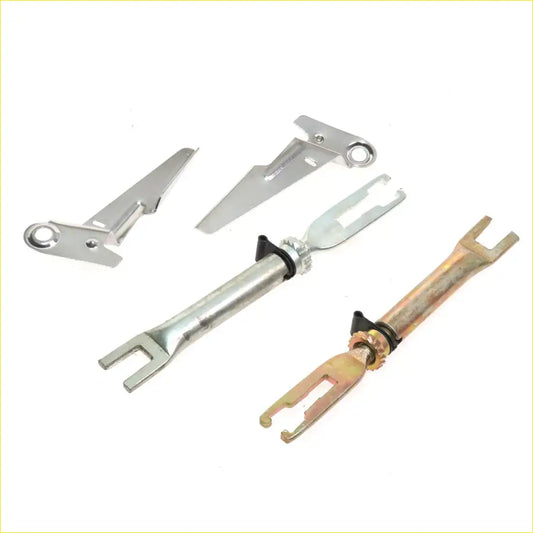 Set of four polished chrome and metallic rear drum brake shoes adjuster brackets for toyota hilux 2005-2015 with rust spot