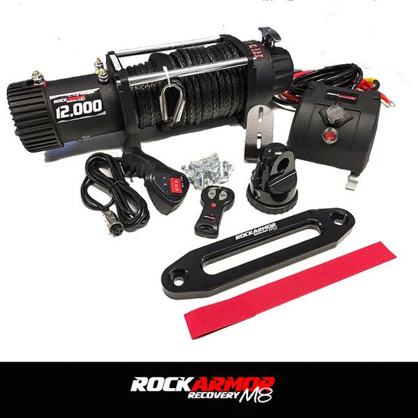 Rockarmor 12,000Lbs 4X4 Bullbar Winch With Synthetic Rope & Wireless - WINCH