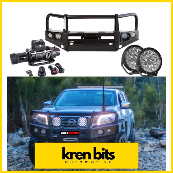 Rockarmor Elite Bullbar Frontal Combo To Suit Nissan Navara Np300 Winch Bar Combo