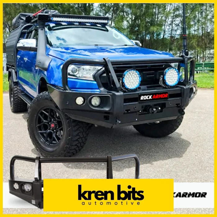 Rockarmor Elite Steel Bullbar To Suit Ford Ranger Px1-2 (Bumper Cut) Winch Bar