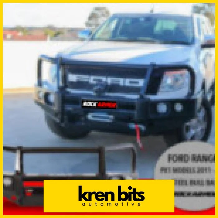 Rockarmor Elite Steel Bullbar To Suit Ford Ranger Px1-2 (Bumper Cut) Winch Bar