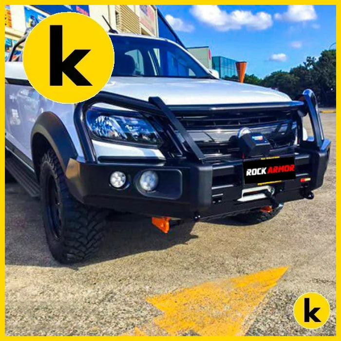 Rockarmor Elite Steel Bullbar To Suit Holden Colorado (Bumper Cut) Winch Bar