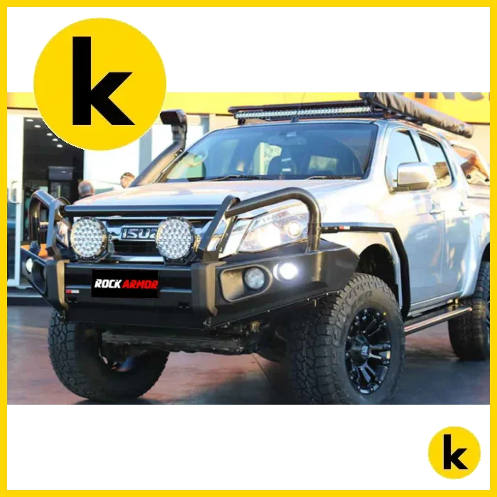 Rockarmor Elite Steel Bullbar To Suit Isuzu Dmax 2012-2020 (Bar Replacement Eyebrows) Winch Bar