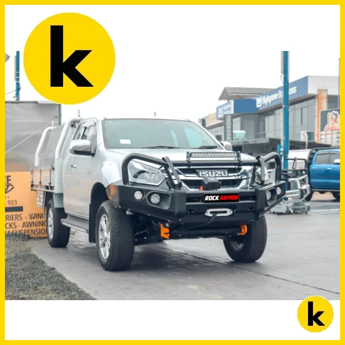 Rockarmor Elite Steel Bullbar To Suit Isuzu Dmax 2012-2020 (Bar Replacement Eyebrows) Winch Bar
