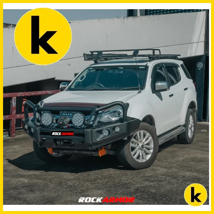 Rockarmor Elite Steel Bullbar To Suit Isuzu Dmax 2012-2020 (Bar Replacement Eyebrows) Winch Bar