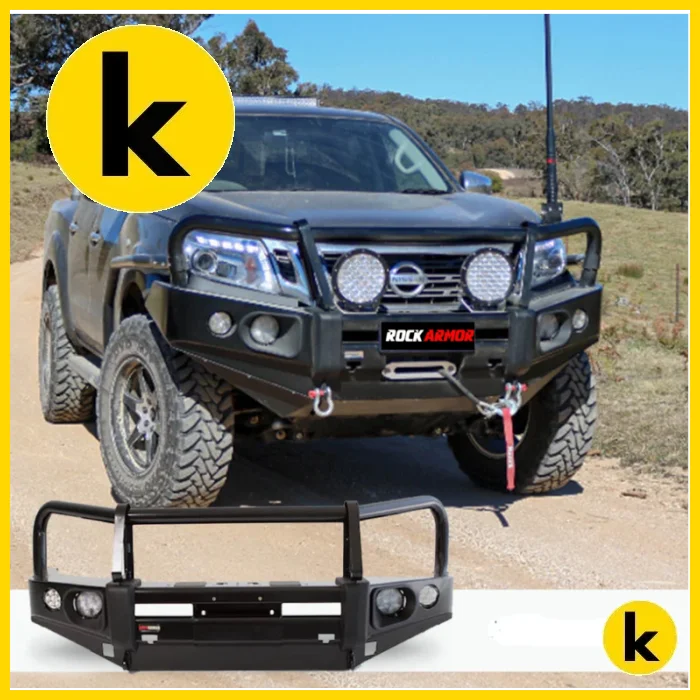 Rockarmor Elite Steel Bullbar To Suit Nissan Navara Np300 D23 2015-2020 (Full Bar Replacement) Winch Bar