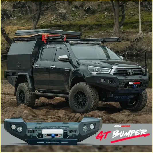 Rockarmor Gt Steel Hoopless Bullbar - Toyota Hilux 2020-2025 - Winch Bar