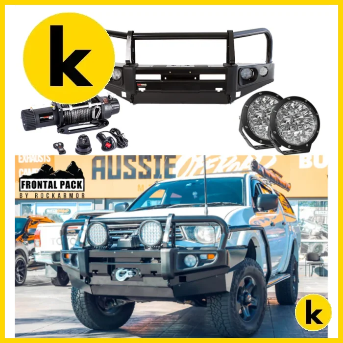 Rockarmor Premium Bullbar Frontal Combo To Suit Mitsubishi Triton Challanger 2009-2015 Winch Bar Combo