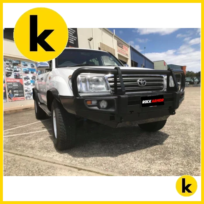 Rockarmor Premium Steel Bullbar To Suit Toyota Landcruiser Fj100 Ifs 1998-2007 (Full Bar Replacement) And Lexus Winch