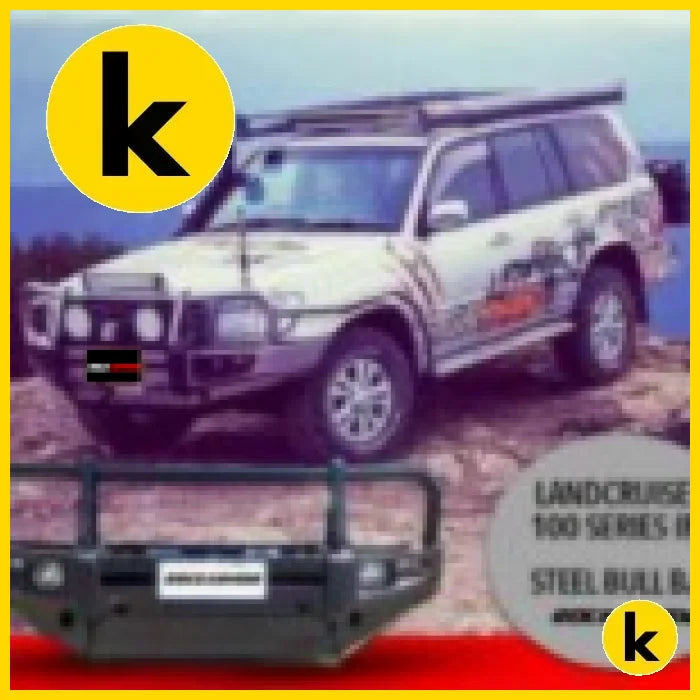 Rockarmor Premium Steel Bullbar To Suit Toyota Landcruiser Fj100 Ifs 1998-2007 (Full Bar Replacement) And Lexus Winch