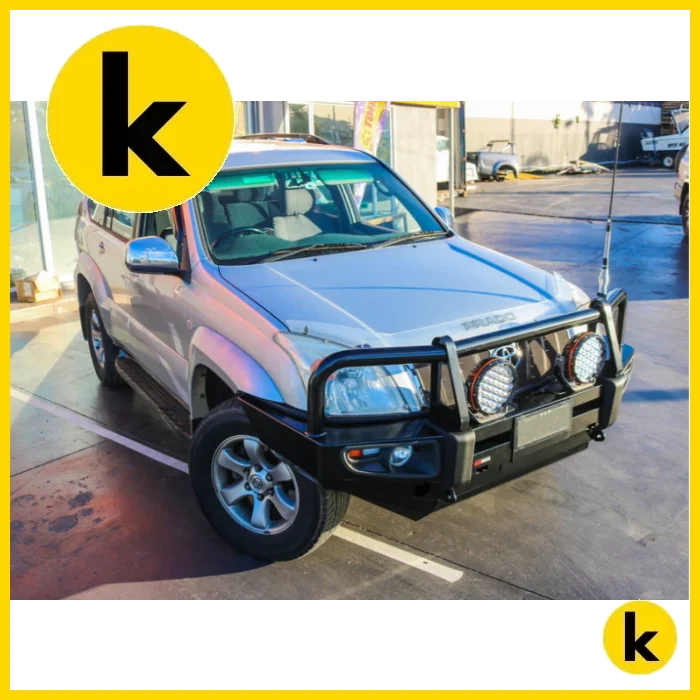 Rockarmor Premium Steel Bullbar To Suit Toyota Prado Fj120 03-09 (Full Bar Replacement Winch Bar