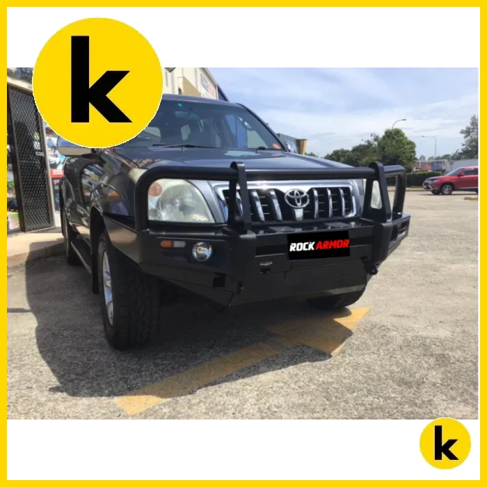 Rockarmor Premium Steel Bullbar To Suit Toyota Prado Fj120 03-09 (Full Bar Replacement Winch Bar