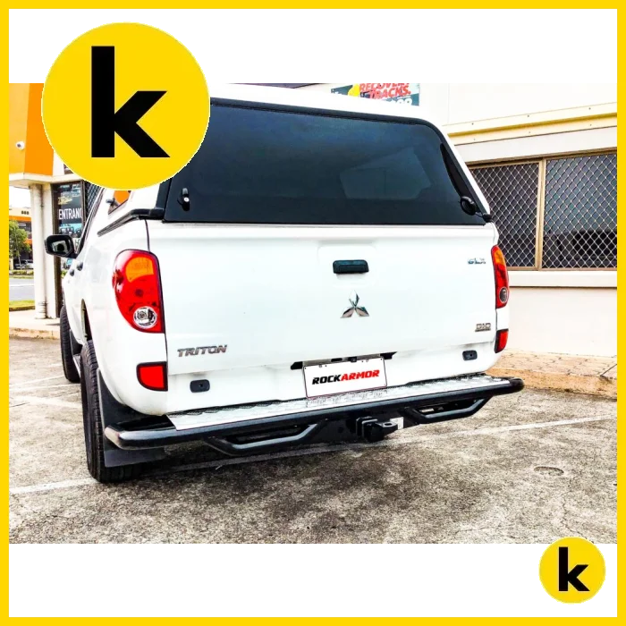 Rockarmor Premium Steel Rear Step / Tow Bar To Suit Mitsubishi Triton Mn/Ml 2006 Rear Step
