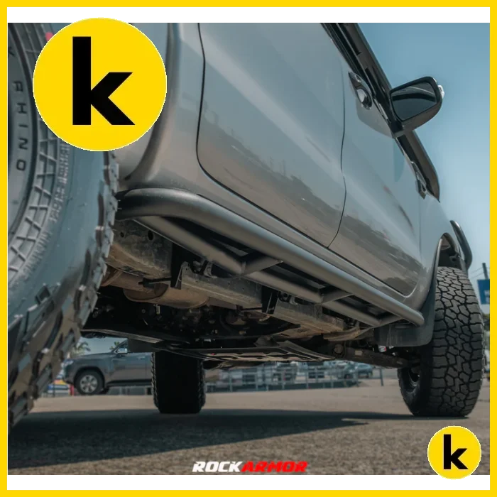 Rockarmor Steel Rockslider Side Steps To Suit Ford Ranger Px1,2,3 Dual Cab/Extra Cab 2012-2022 Side Steps