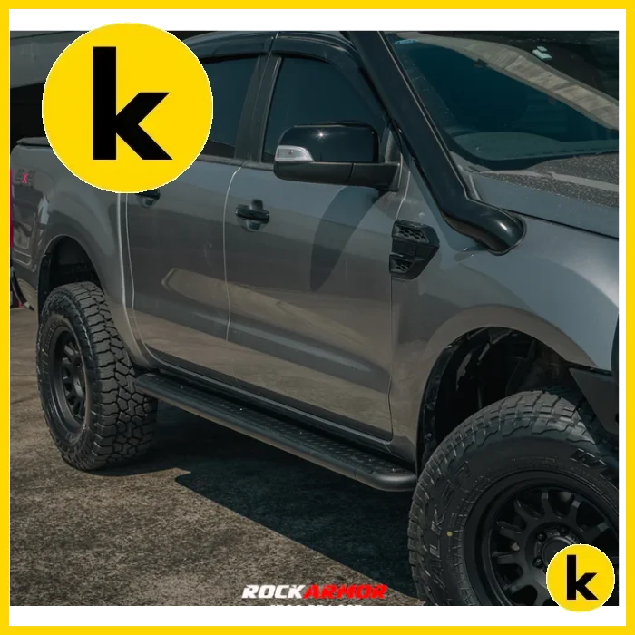 Rockarmor Steel Rockslider Side Steps To Suit Ford Ranger Px1,2,3 Dual Cab/Extra Cab 2012-2022 Side Steps