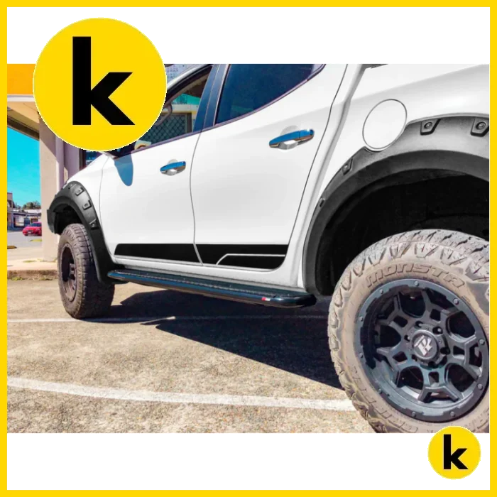 Rockarmor Steel Rockslider Side Steps To Suit Mitsubishi Triton Ml/Mn 2006 + Dual Cab Side Steps