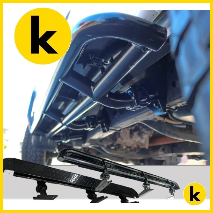 Rockarmor Steel Rockslider Side Steps To Suit Mitsubishi Triton Ml/Mn 2006 + Dual Cab Side Steps